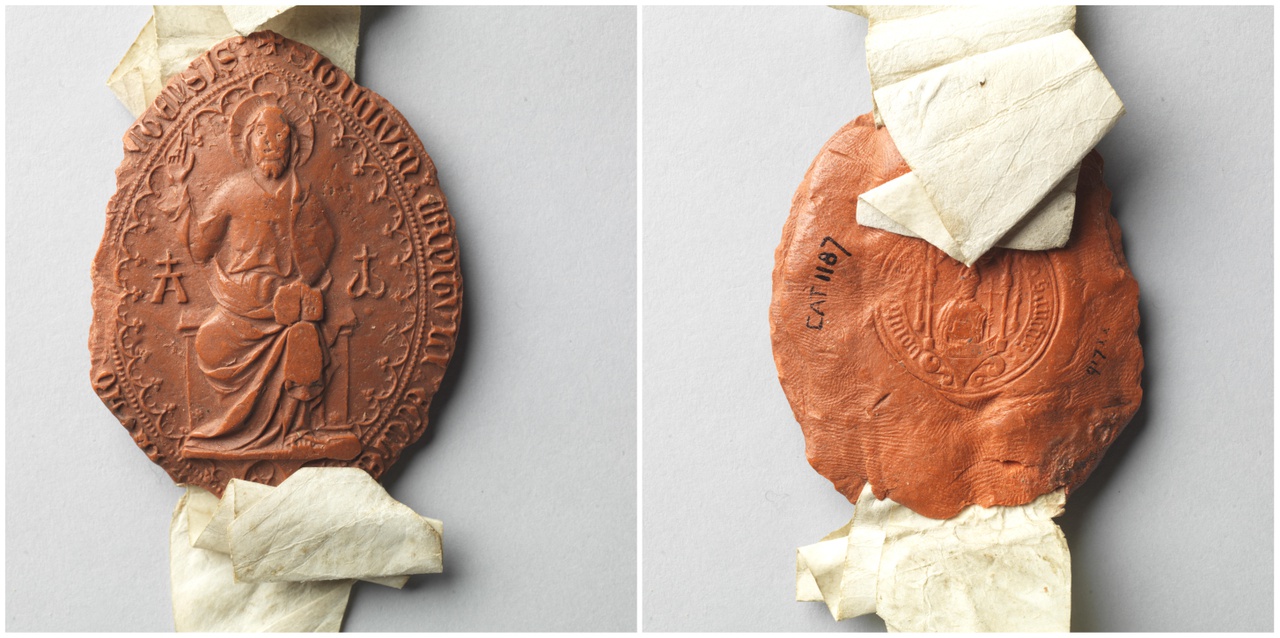 Grootzegel en contrazegel van het kapittel van Oudmunster (St. Salvator)