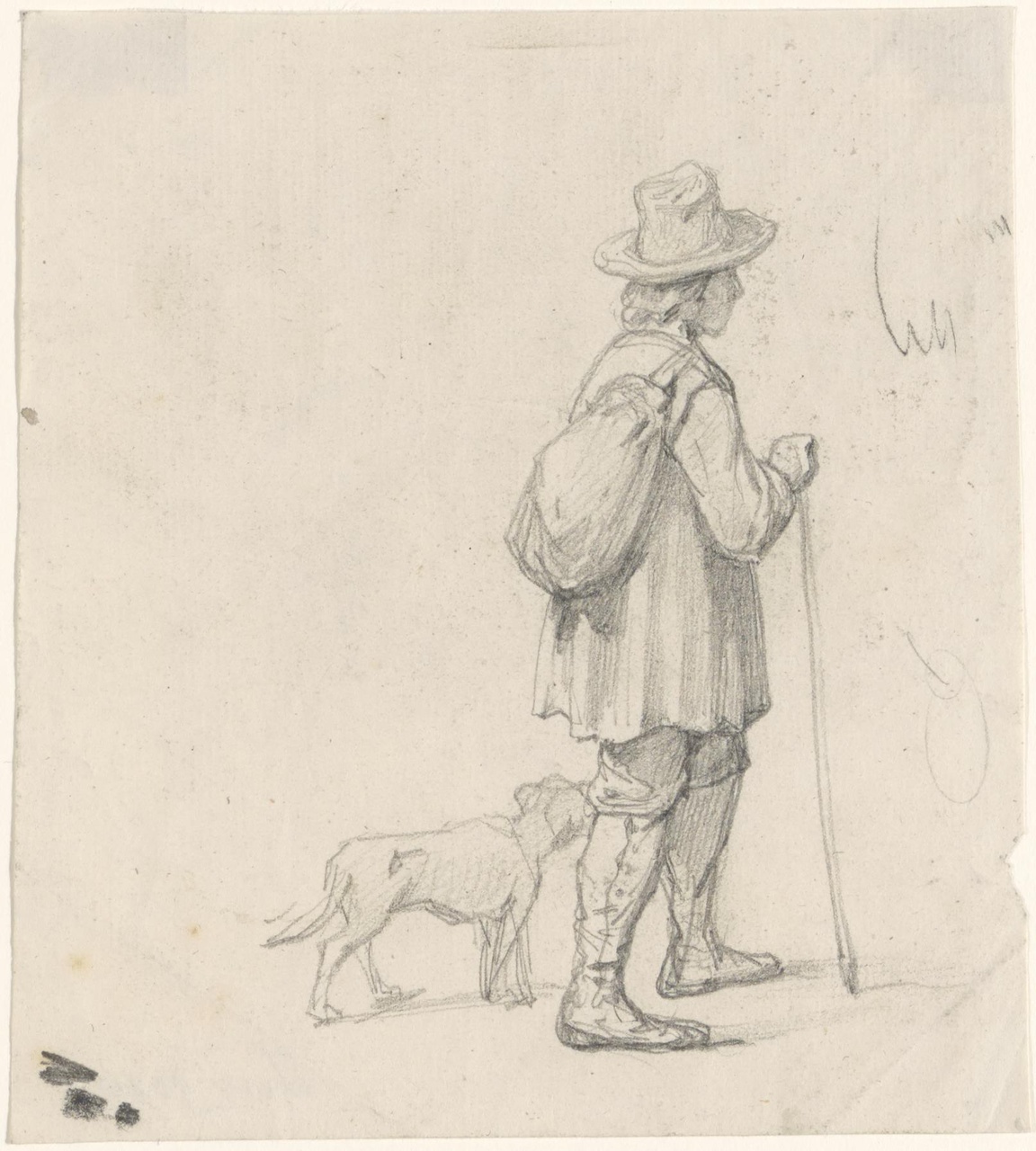 Jonge wandelaar met hond