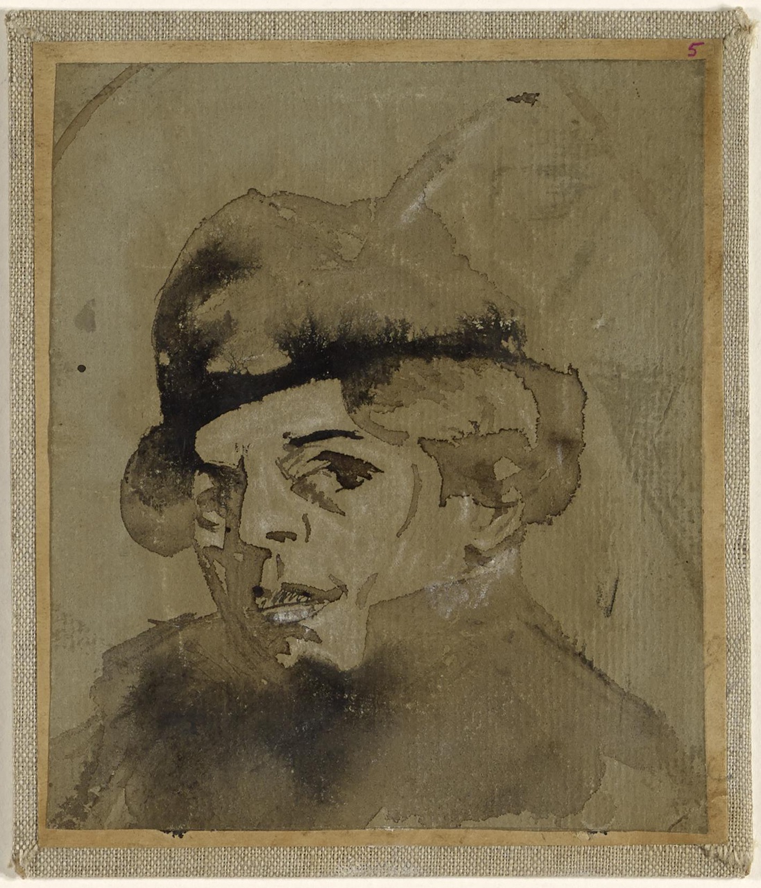 Portret van een jonge vrouw met hoed