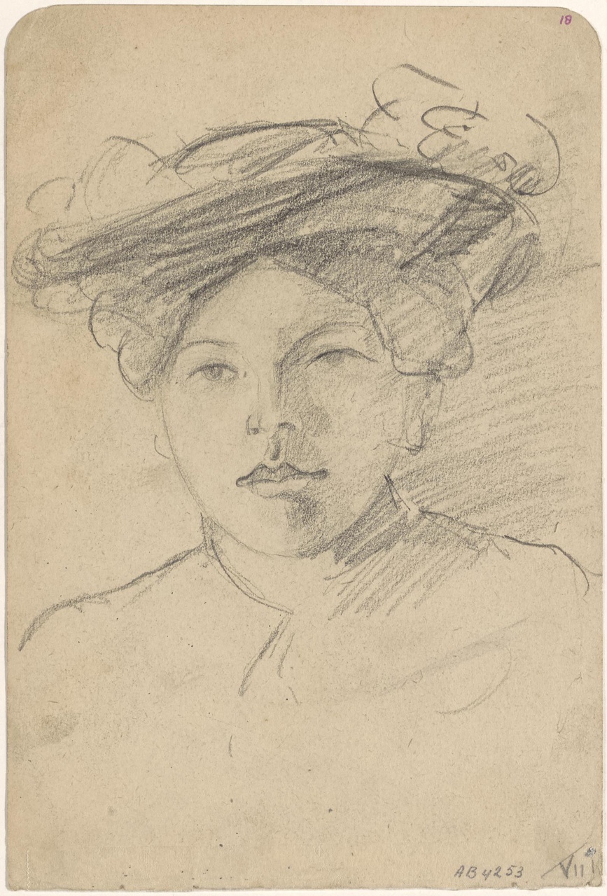 Portret van vrouw met hoed