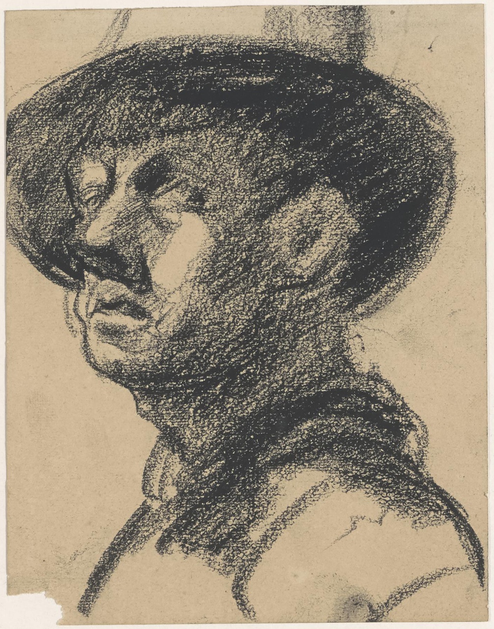 Zelfportret met hoed, driekwart