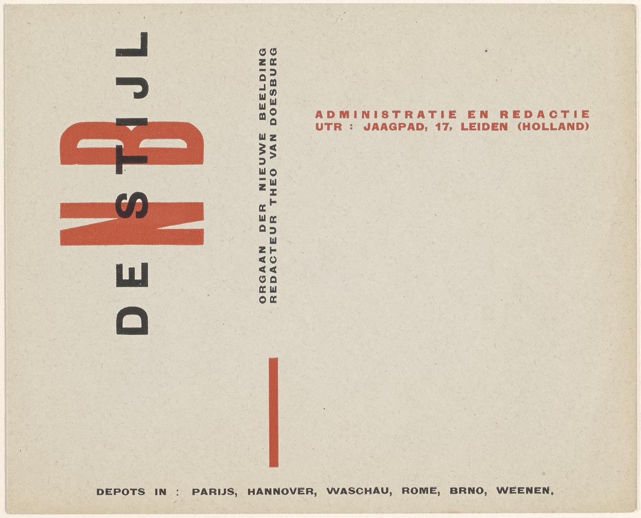 Typografie voor De Stijl vanaf 1917, envelop