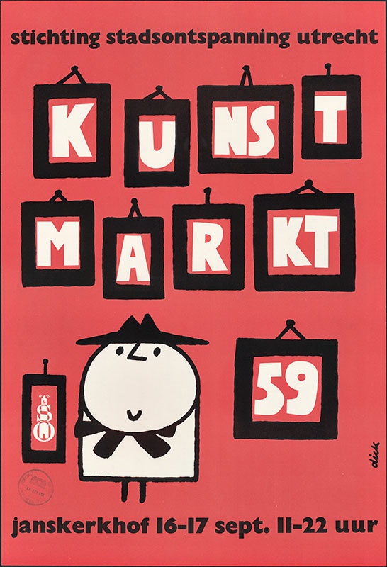 'Kunstmarkt ´59 Janskerkhof Stichting Stadsontspanning Utrecht'
