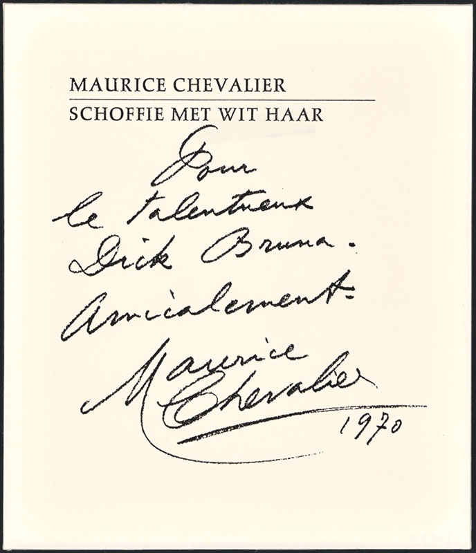 ingekomen brief bij Dick Bruna van Maurice Chevalier