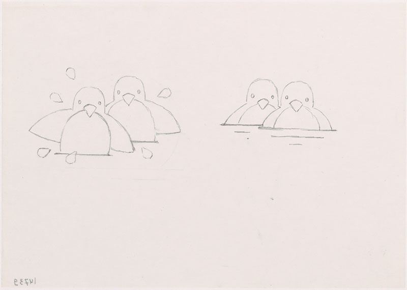 pim en wim [pinquins (het zijn nog pim en wim) vallen in het water op p. 17, pinguins zwemmen in het water op p. 19]