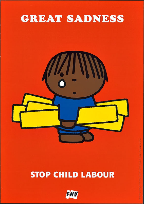 'Great sadness, stop child labour' van de FNV