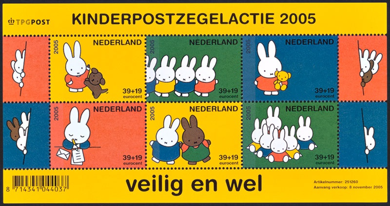 kinderpostzegels 2005 met als thema veilig en wel