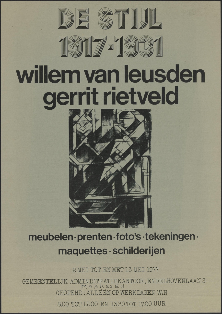 De Stijl 1917-1931 Willem van Leusden. Gerrit Rietveld
