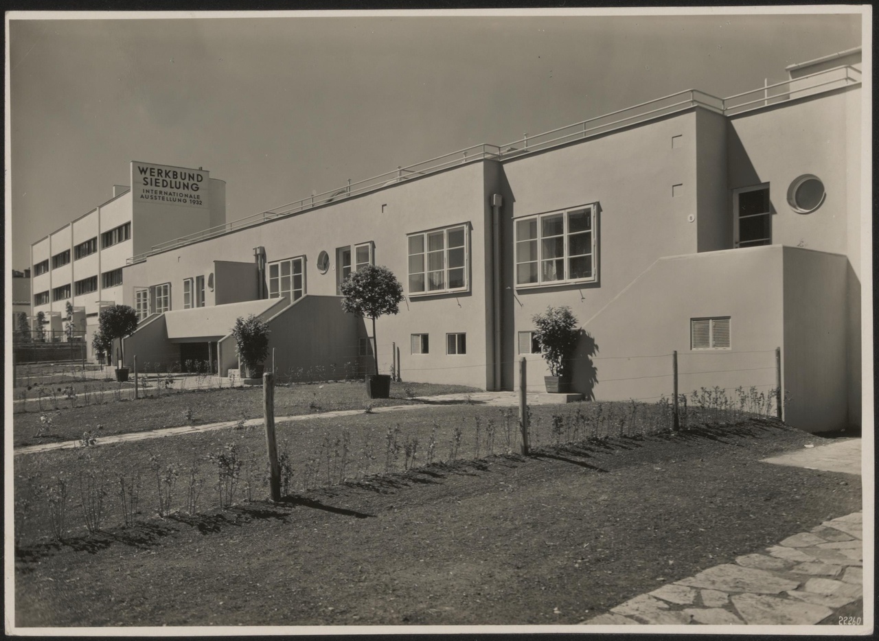 Afbeelding van Werkbundsiedlung Wenen, 1932, woningen Josef Hoffmann vanuit zuidoosten