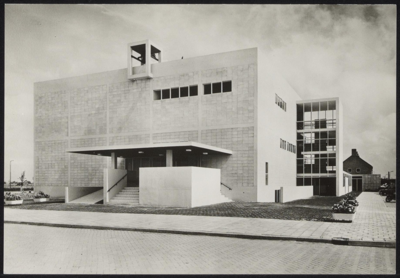 Afbeelding van De Hoeksteen, ca.1965, entree zijde