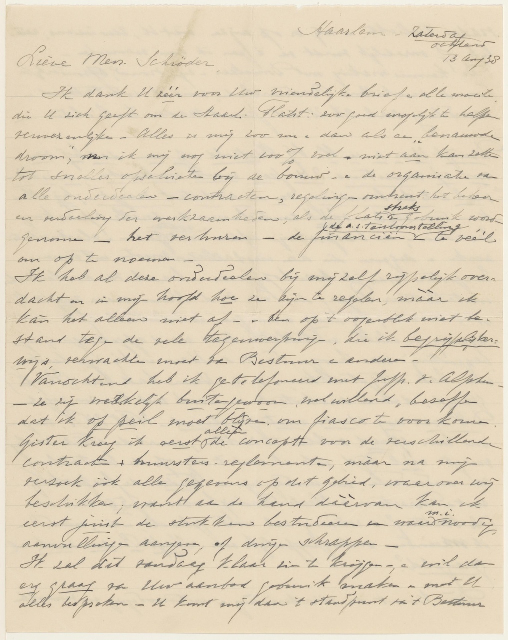 Brief van E.J. van Waveren aan T. Schröder