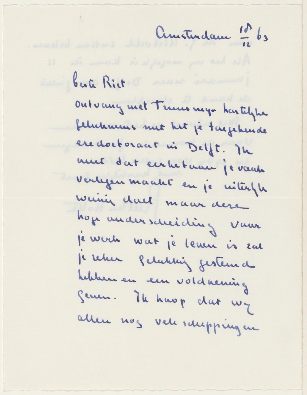 Brief van G. ten Holte aan G. Rietveld