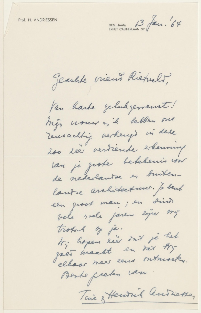 Brief van H. Andriessen aan G. Rietveld