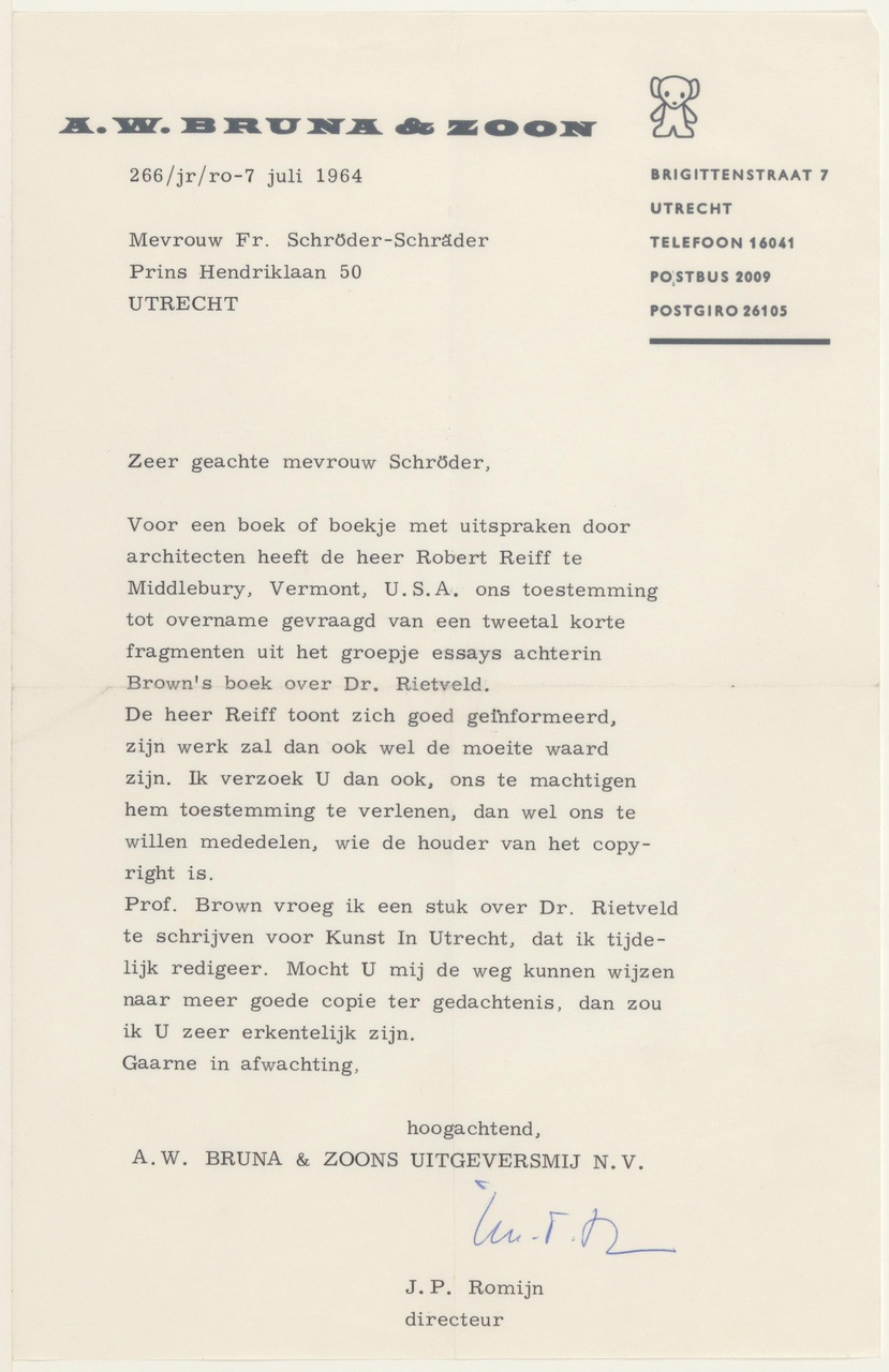 Brief van J.P. Romijn aan T. Schröder