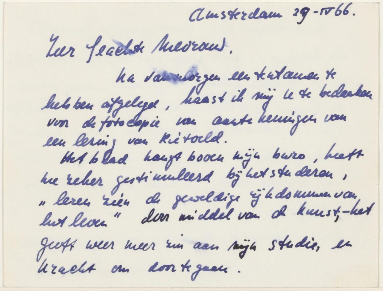 Brief van C. Schade aan T. Schröder