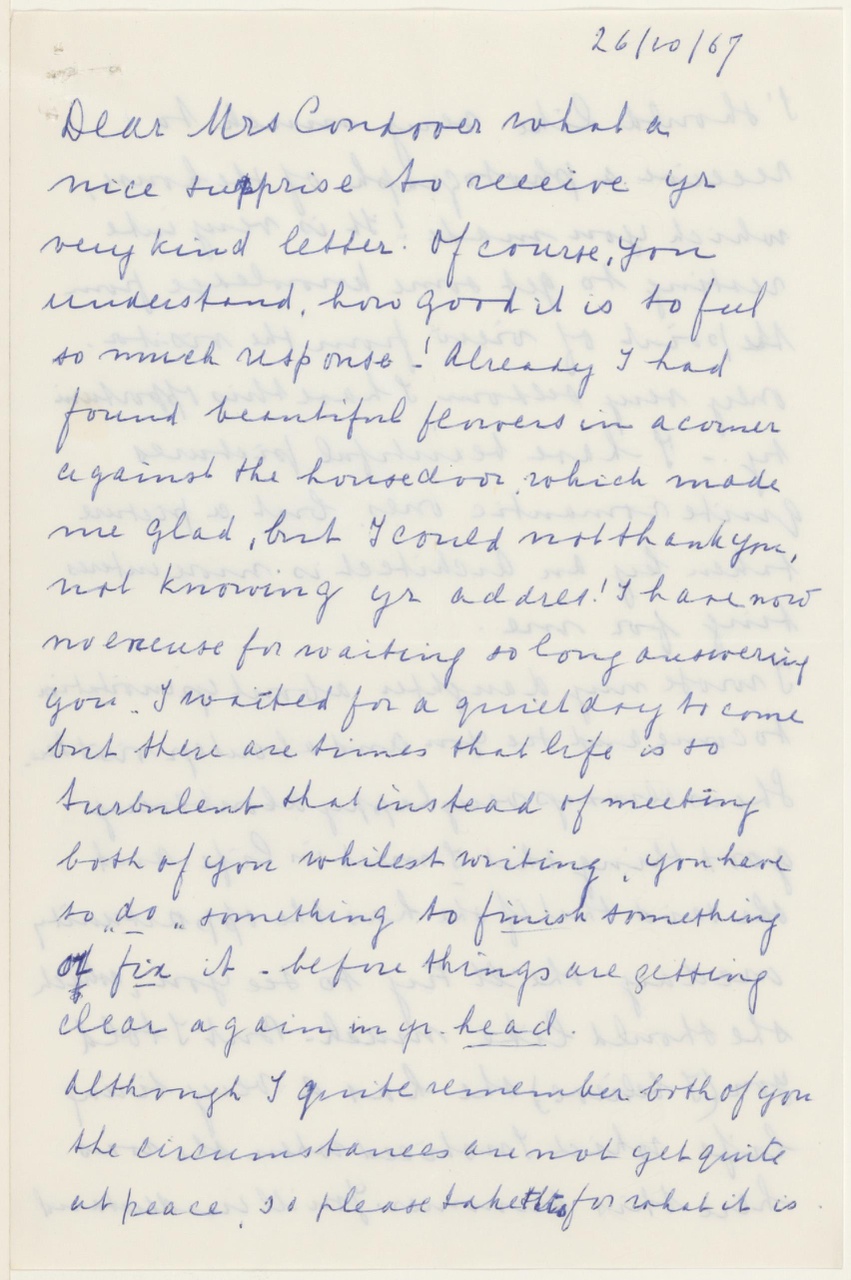 Brief van T. Schröder aan Mw. Conover