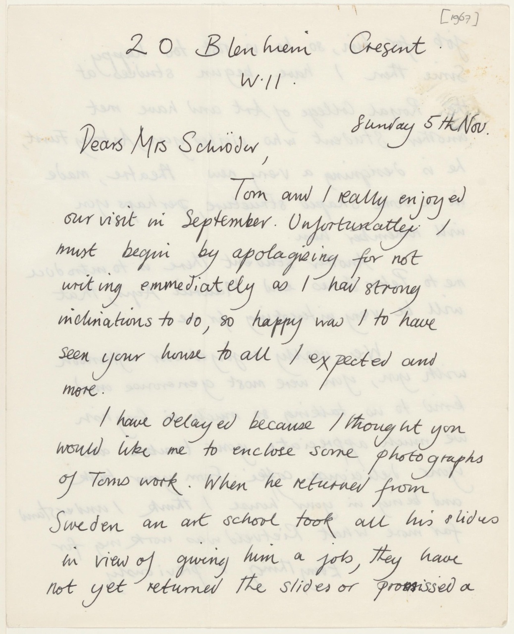 Brief van F. Newman / T. Edmonds aan T. Schröder