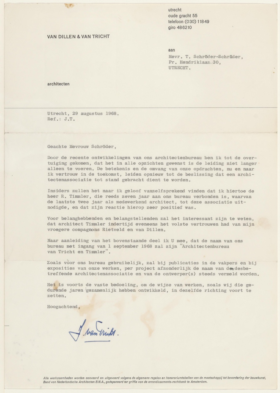 Brief van J. van Tricht aan T. Schröder