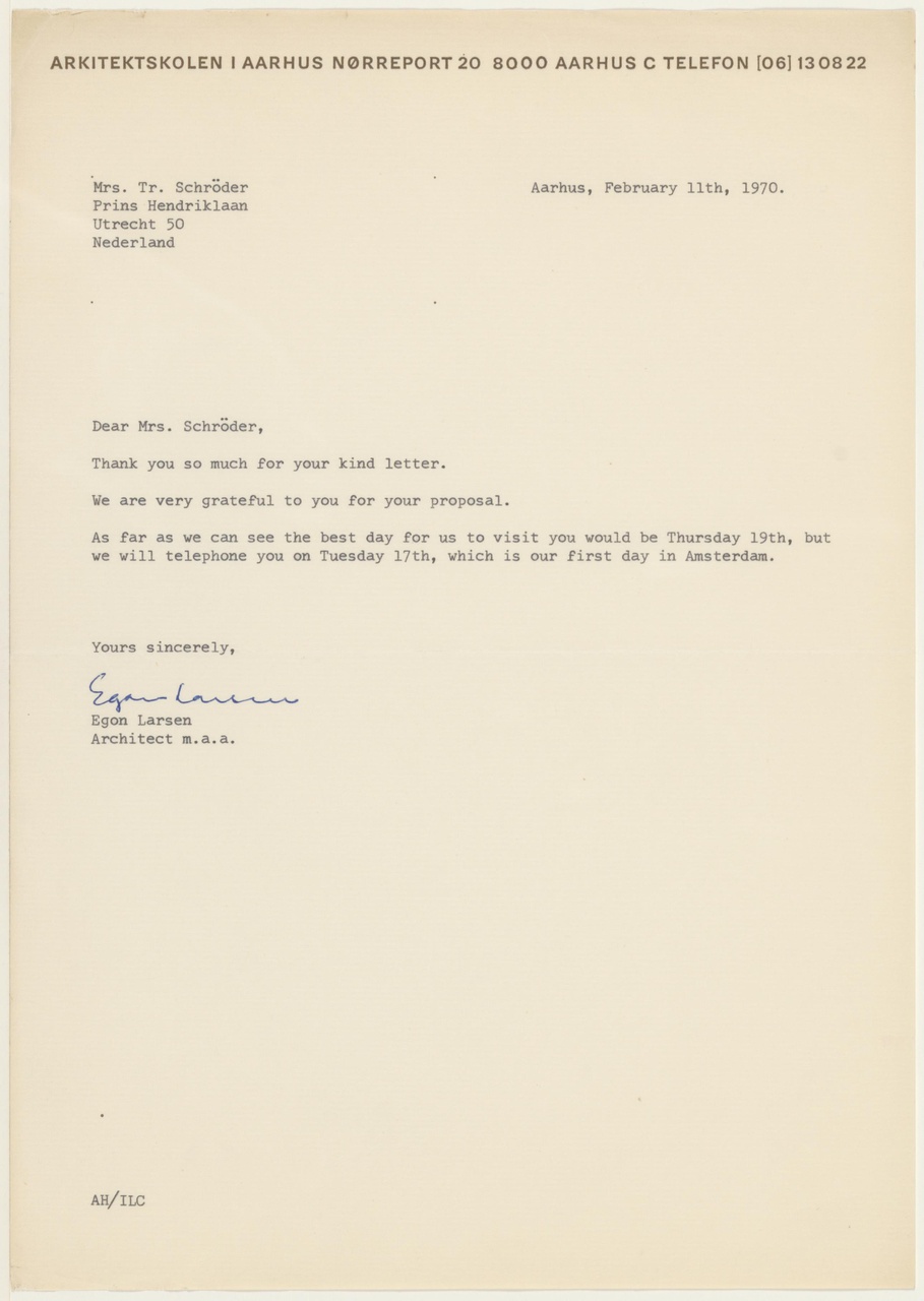 Brief van E. Larsen aan T. Schröder