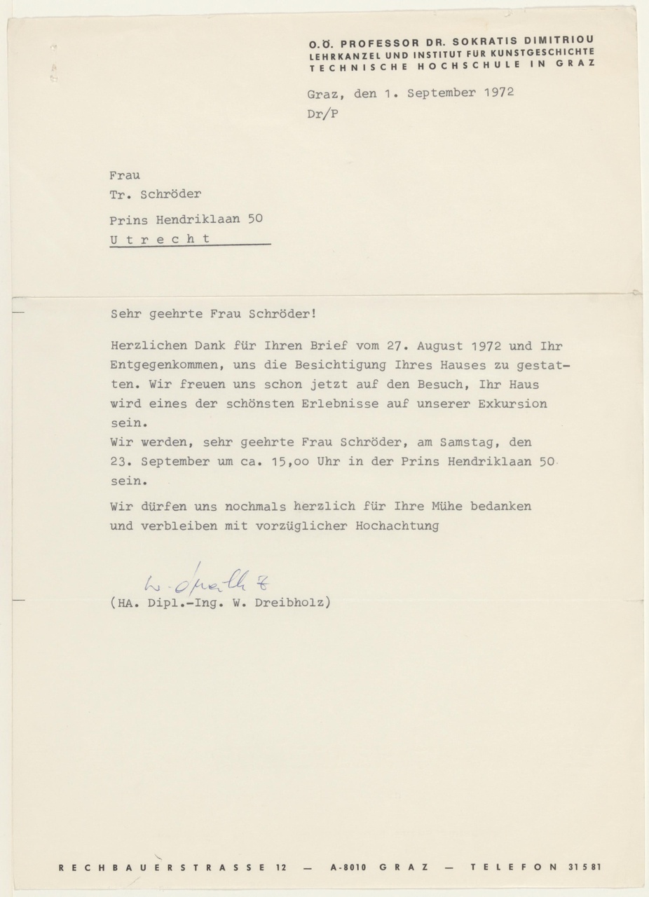 Brief van W. Dreibholz aan T. Schröder