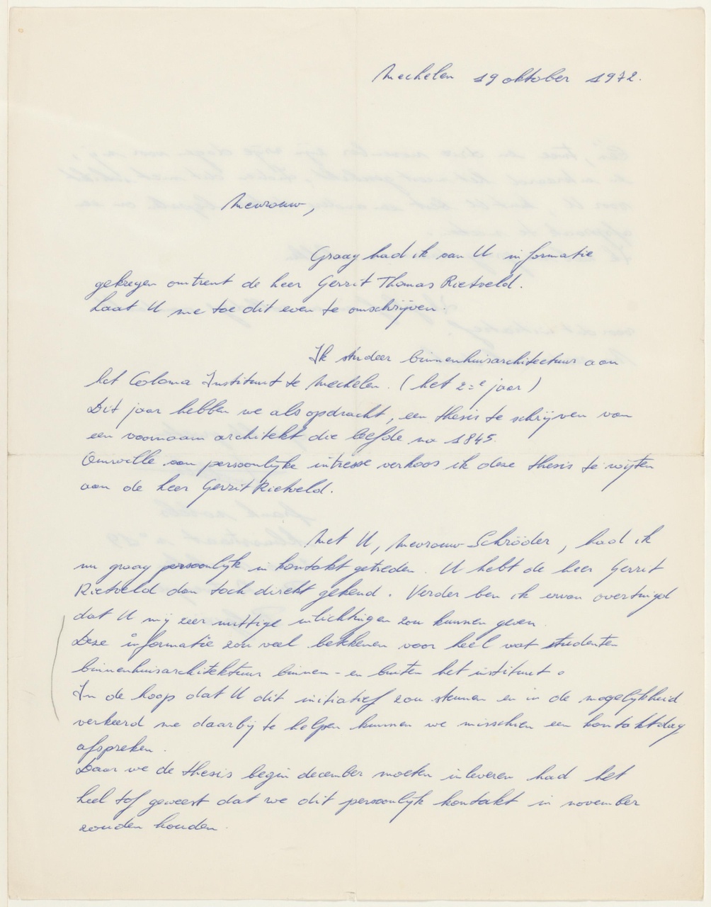 Brief van F. Nobels aan T. Schröder