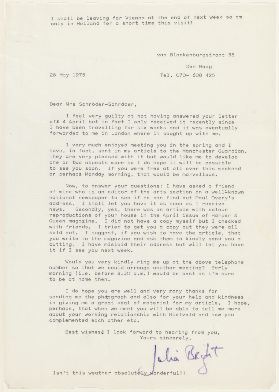Brief van J. Bright aan T. Schröder