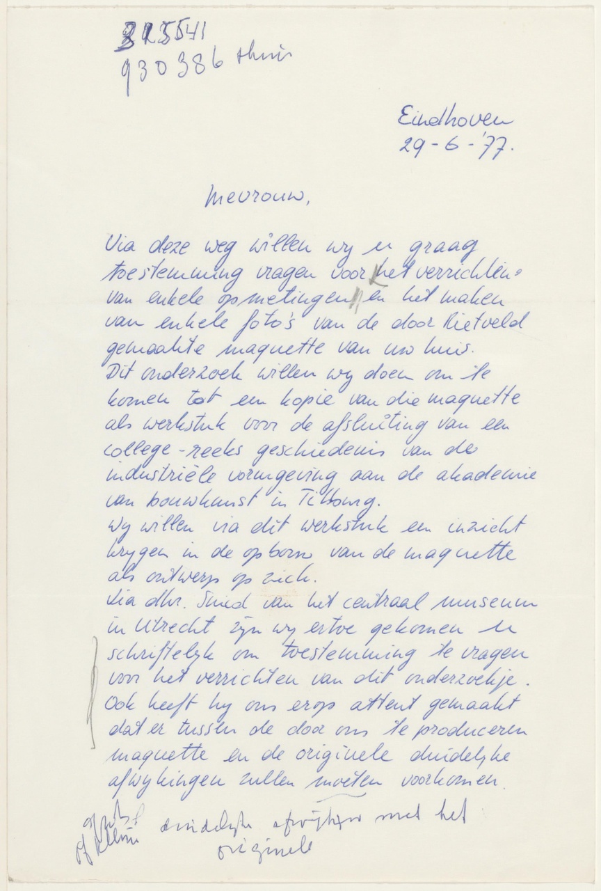 Brief van K. Geevers / J. Timmers aan T. Schröder