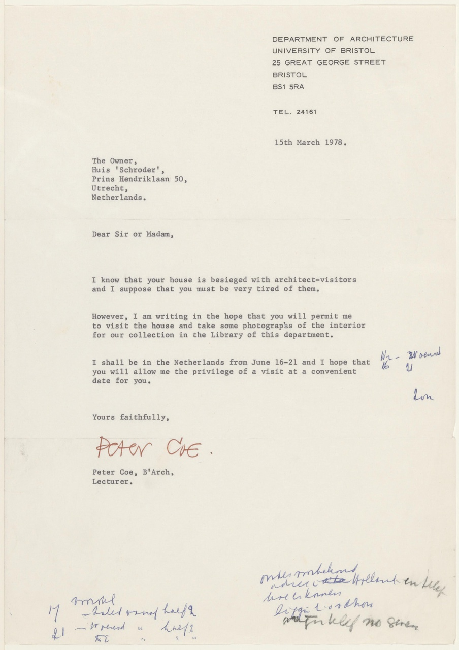 Brief van P. Coe aan T. Schröder