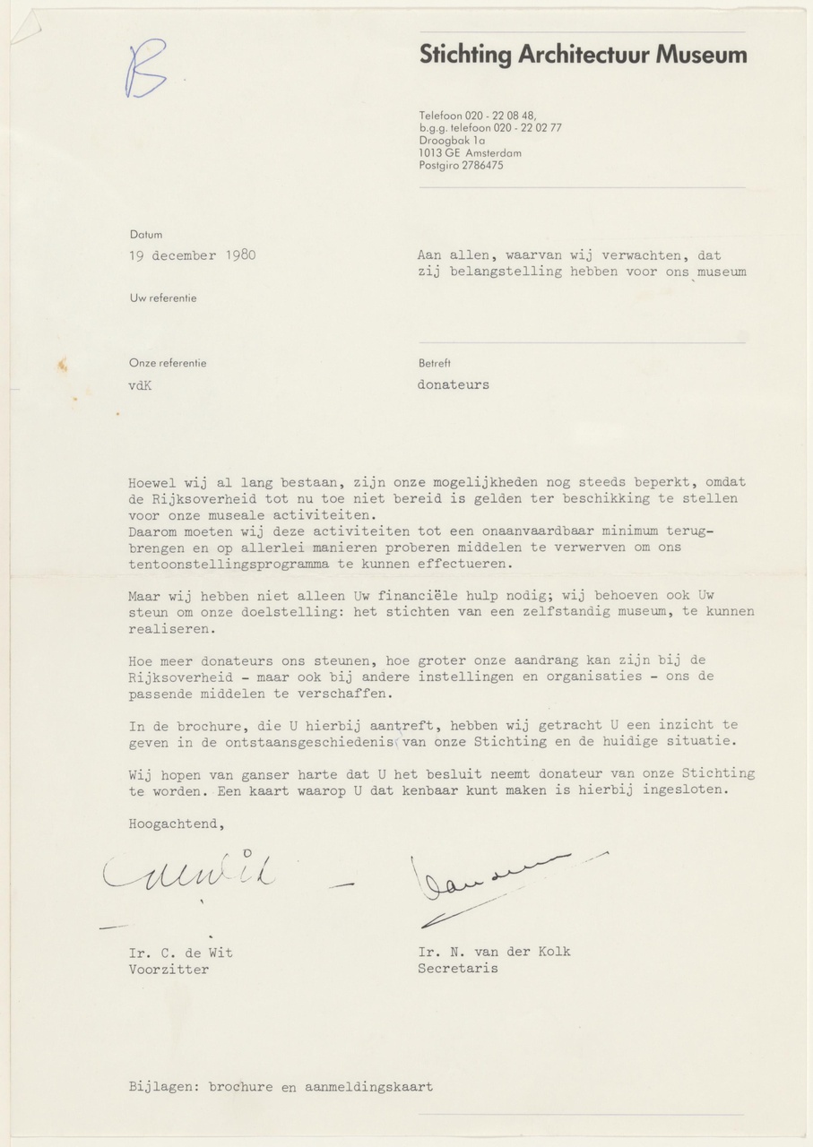 Brief van C. de Wit / N. van de Kolk aan T. Schröder