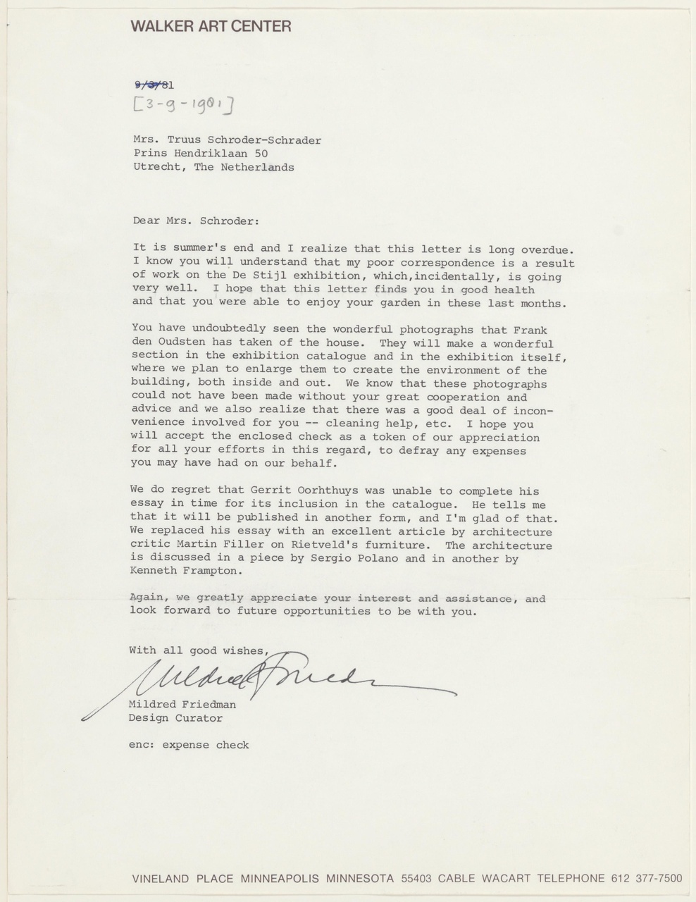 Brief van M.S. Friedman aan T. Schröder