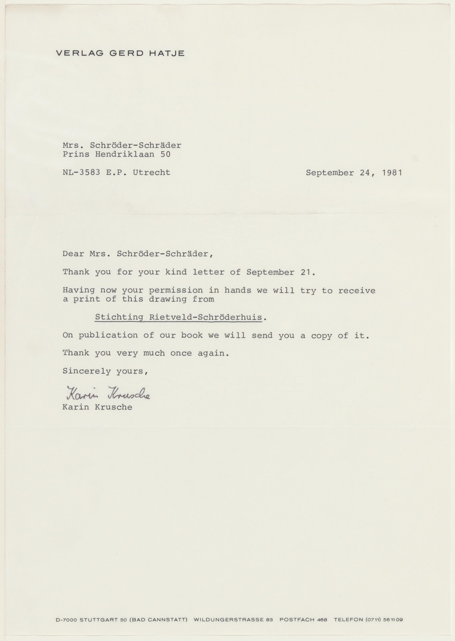Brief van K. Krusche aan T. Schröder