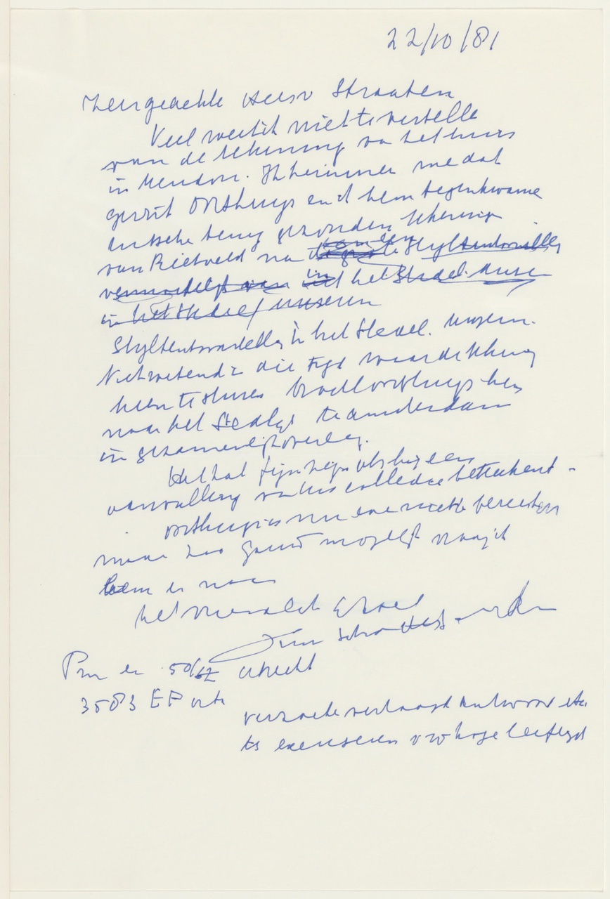 Brief van T. Schröder aan E.J. van Straaten