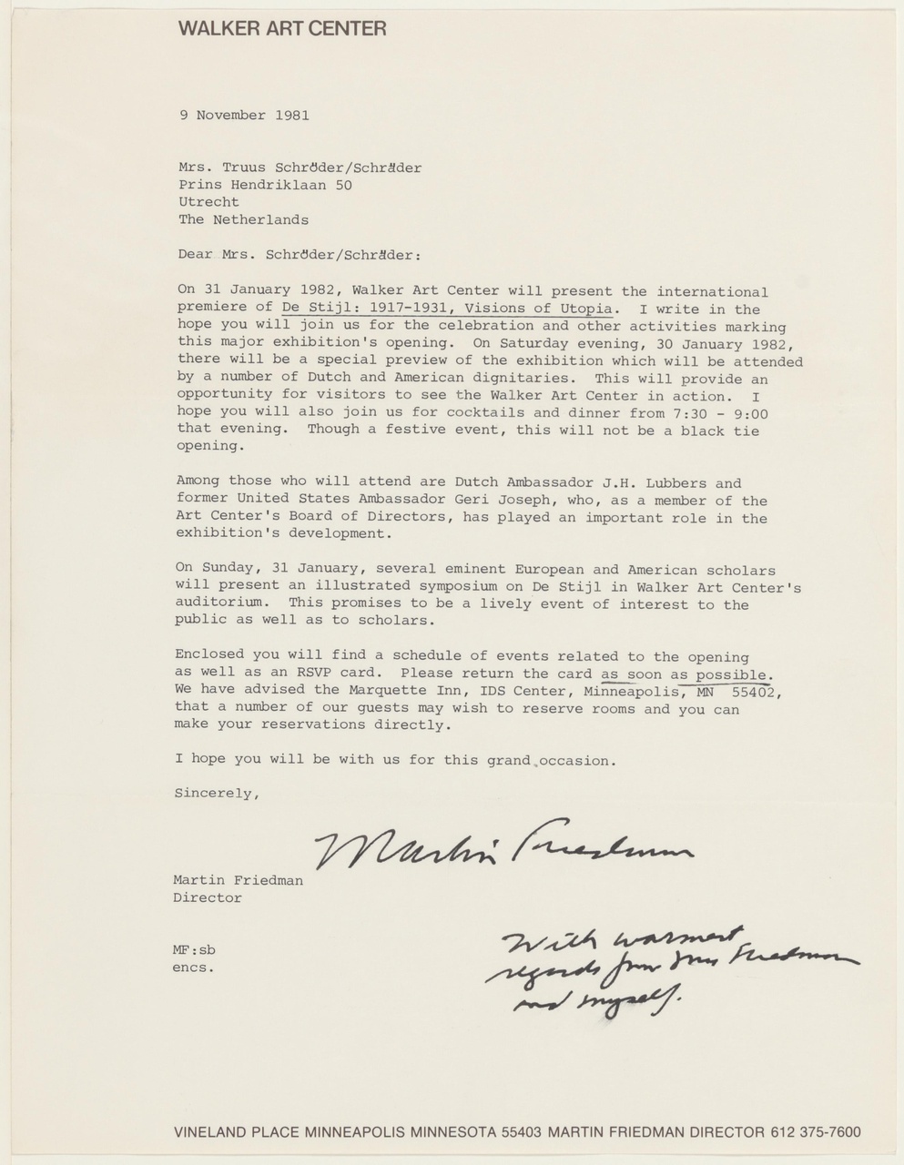 Brief van M. Friedman aan T. Schröder
