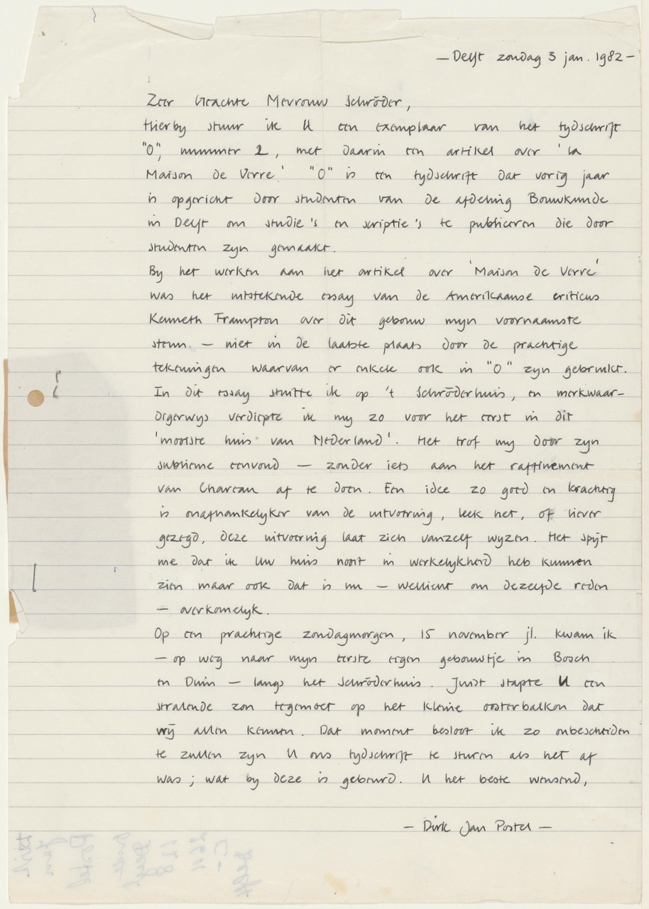 Brief van D.-J. Postel aan T. Schröder