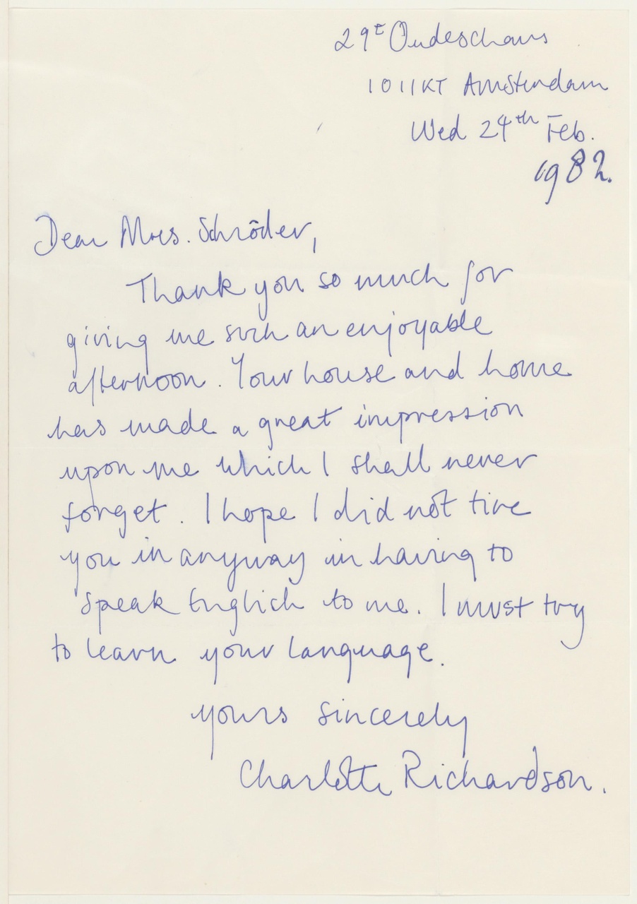 Brief van Ch. Richardson aan T. Schröder