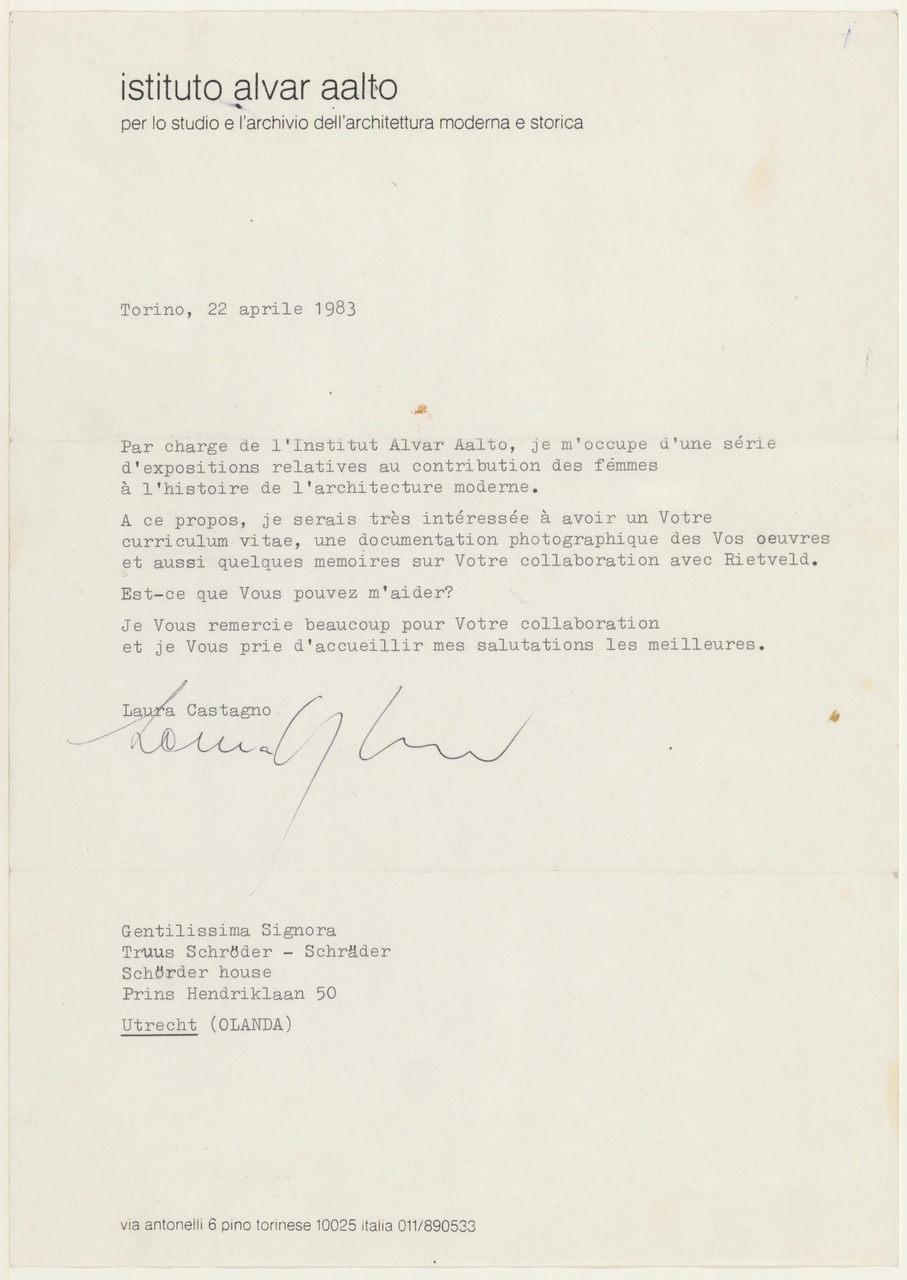 Brief van L. Castagno aan T. Schröder