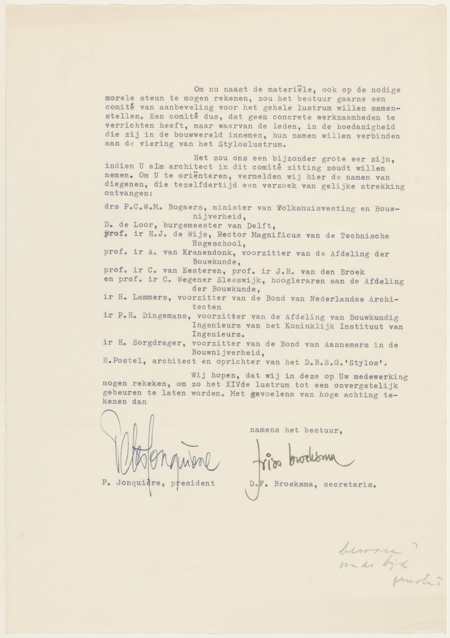 Brief van P / D.F. Broeksma P. Jonquière aan G. Rietveld