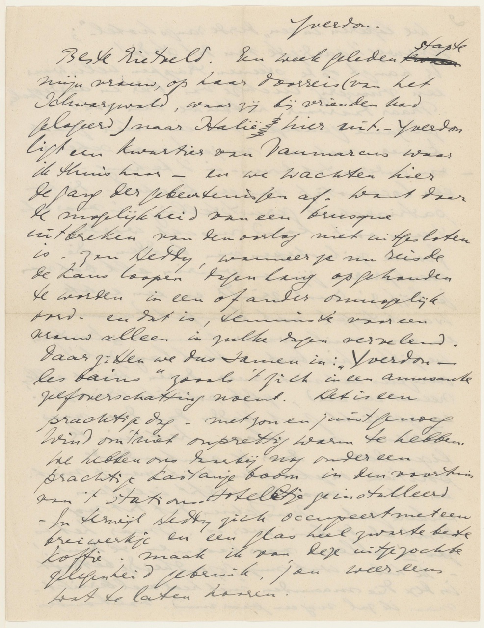 Brief van P. Koch aan G. Rietveld