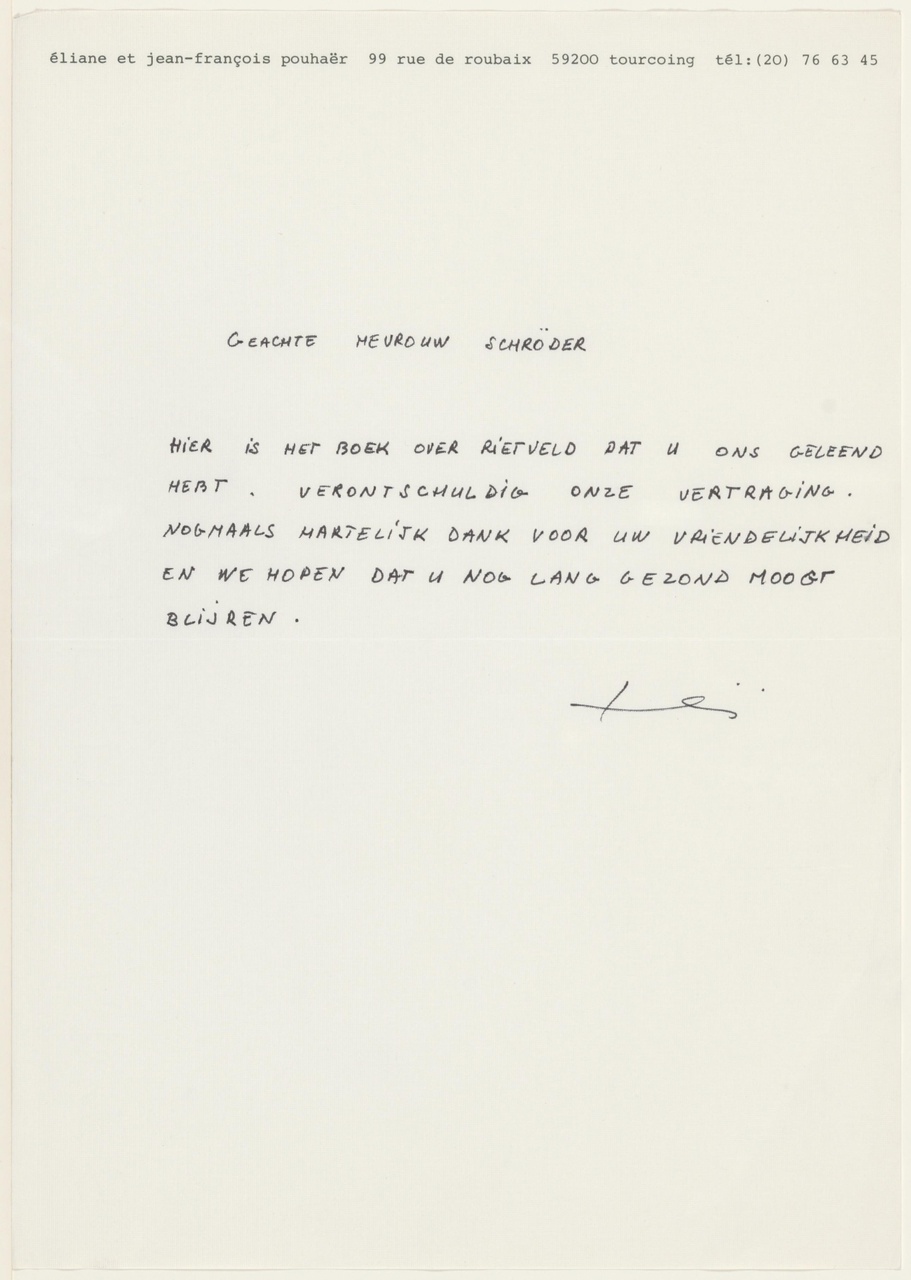 Brief van J.-F. Pouhaer aan T. Schröder