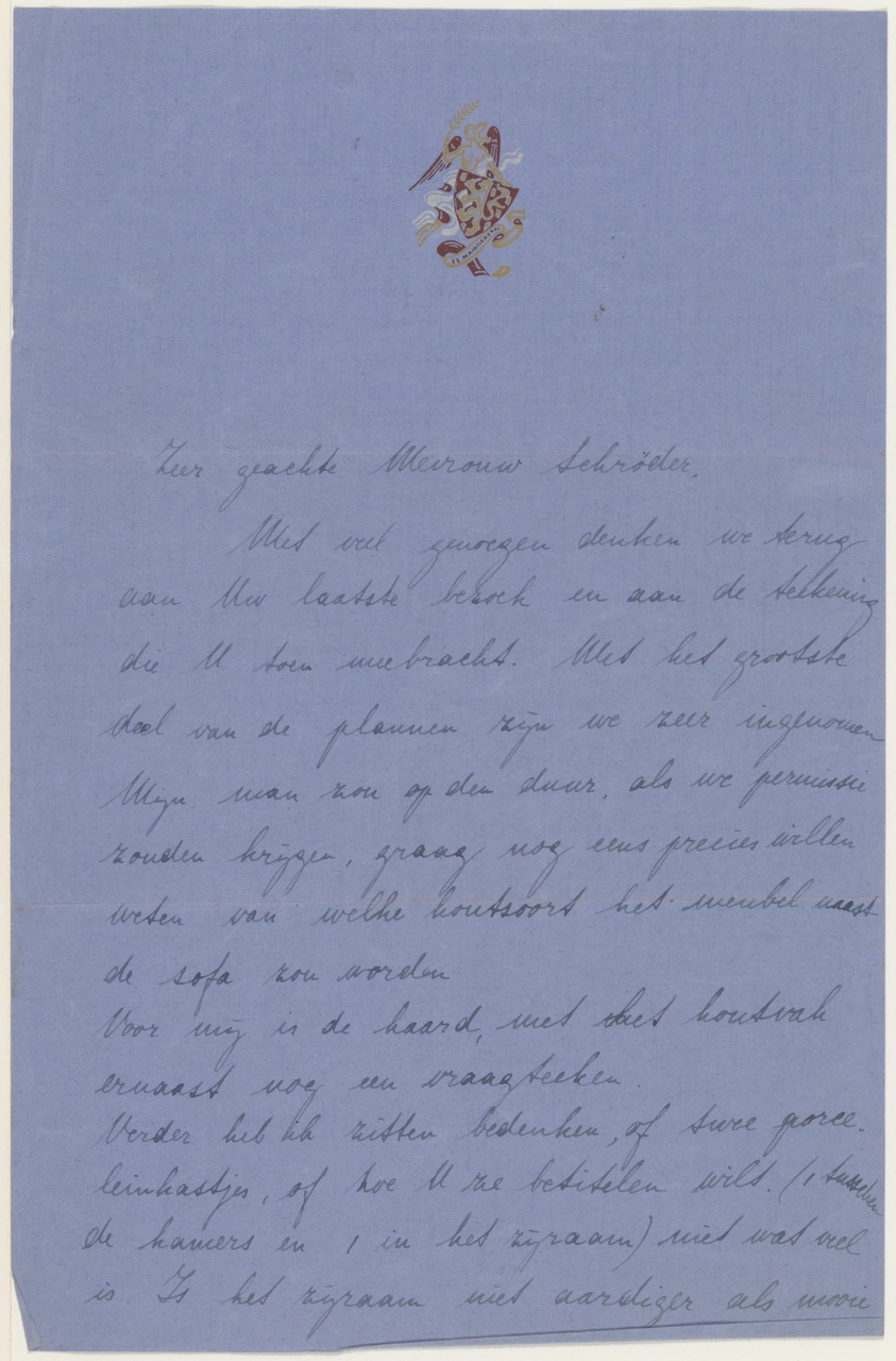 Brief van M. Redelé-Schilthuis aan T. Schröder