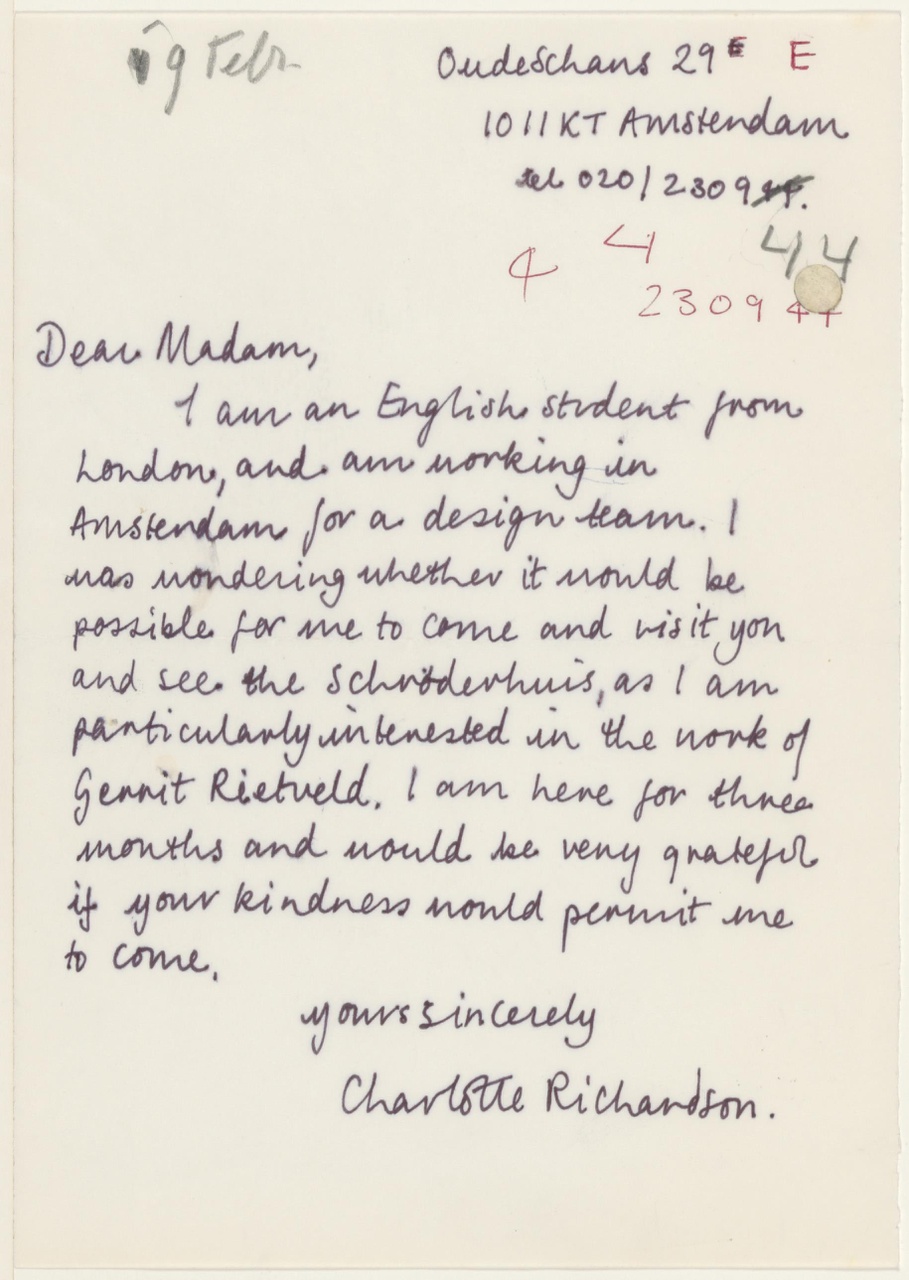 Brief van Ch. Richardson aan T. Schröder