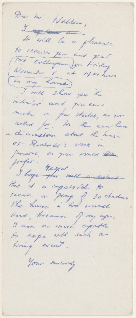 Brief van T. Schröder aan Dhr. Walden