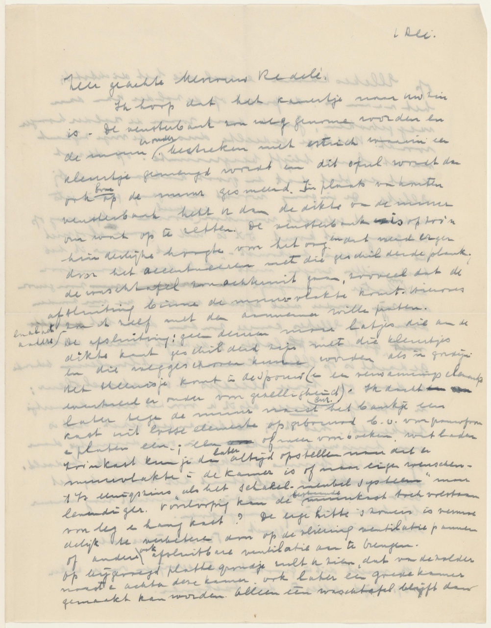 Brief van T. Schröder aan M. Redelé