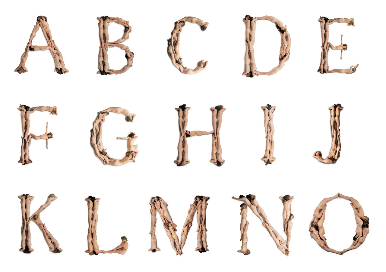 Bodytype, Anthon Beekes alfabet in vrouwelijk naakt.
