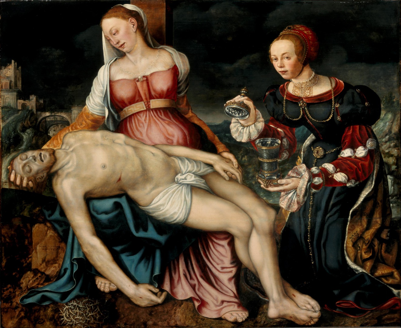 8/8 - Mechtelt van Lichtenberg toe Boecop was een van de weinige vrouwelijke schilders uit de zestiende eeuw. Mogelijk was ze in de leer bij Jan van Scorel. Piëta met Maria Magdalena, 1546. (inv. nr. 18073).