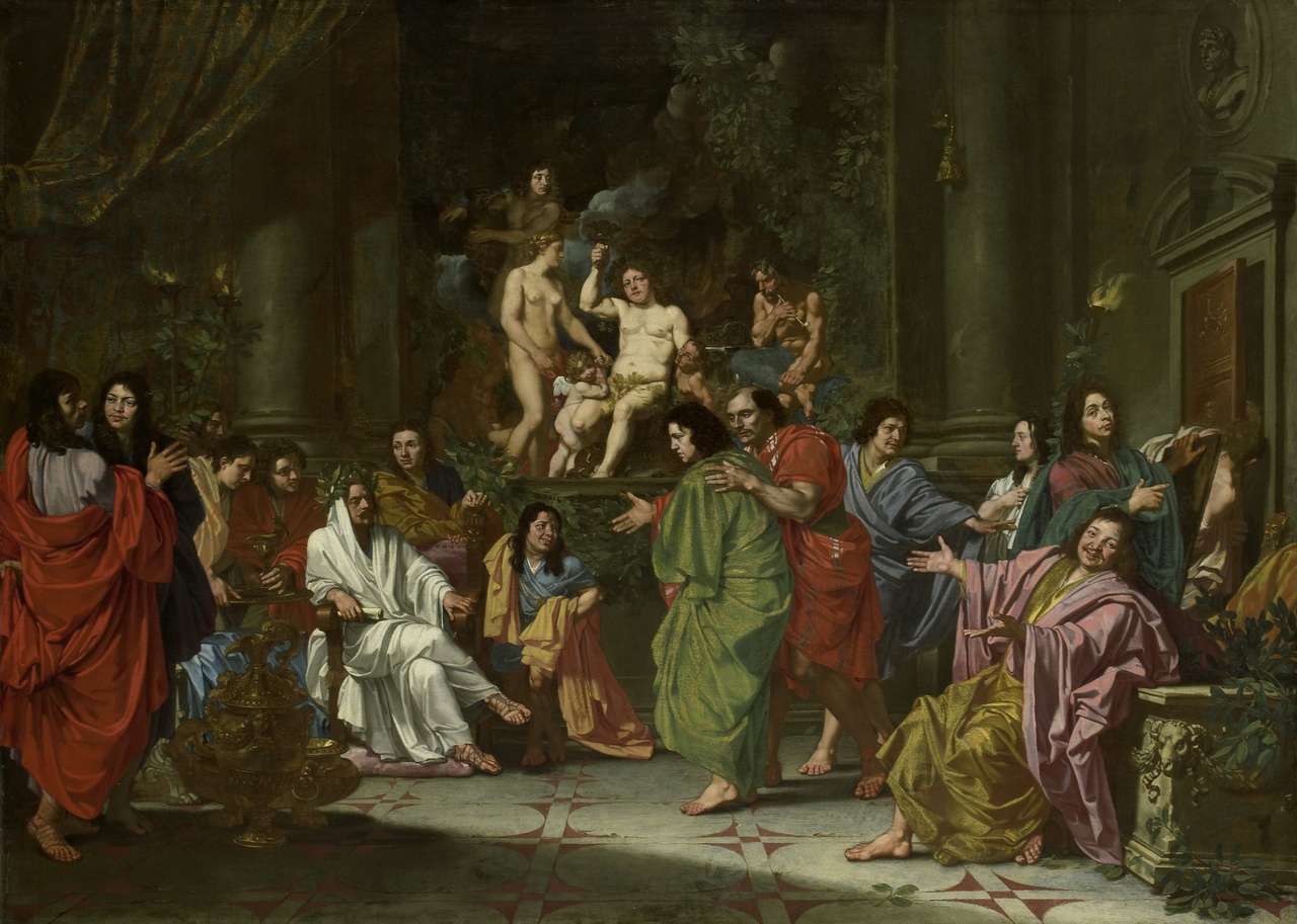 3/12 - Willem Doudijns (toegeschreven), Inwijding van een nieuw lid van de Bentveughels te Rome. Collectie Rijksmuseum, inv.nr. SK-A-4672